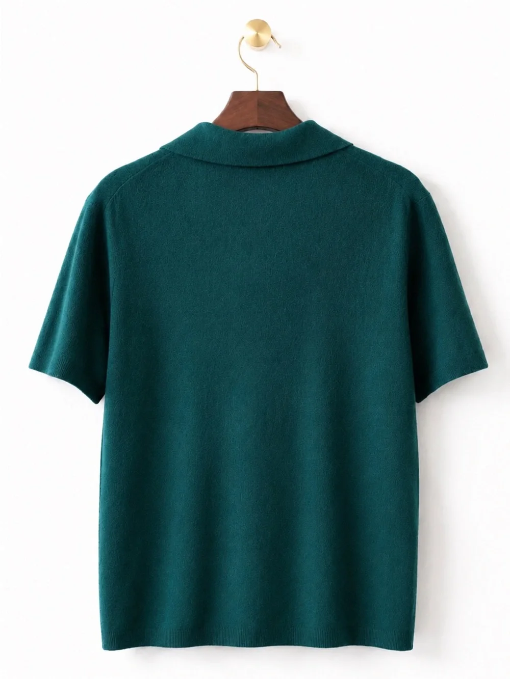 NWT J.CREW CASHMERE SHORT-SLEEVE JOHNNY-COLLAR SWEATER POLO SZ L